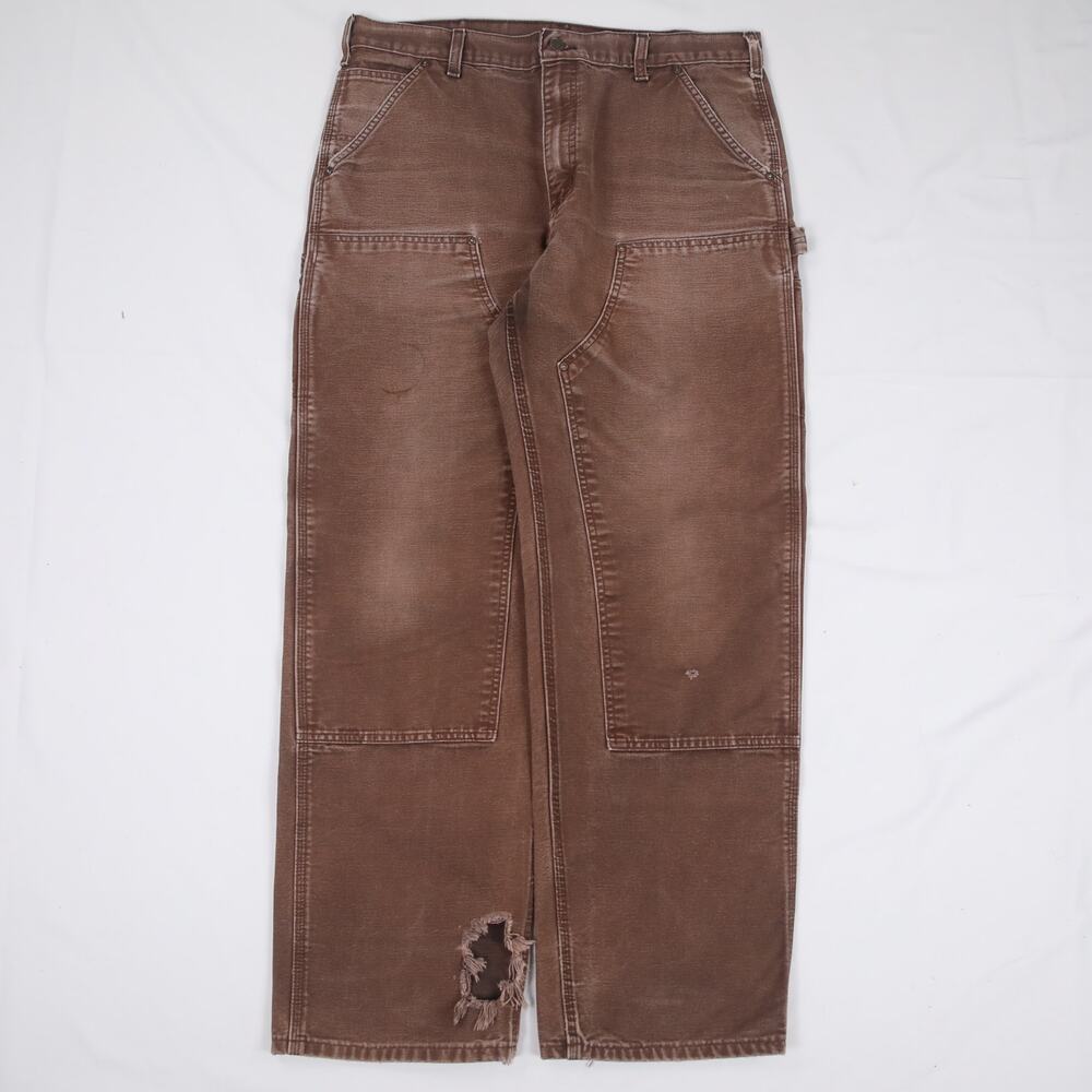 Vintage Carhartt B136 DKB Faded Brown Double Knee Carpenter Pant 35x31